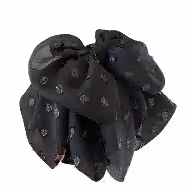 彤彤兔 高级感黑色雪纺纱后脑勺马尾鲨鱼夹 布 发夹 女款