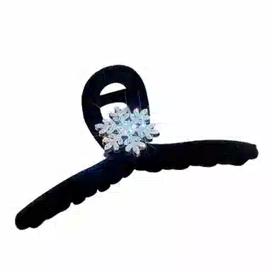 彤彤兔 高级感红色丝绒雪花后脑勺秋冬鲨鱼夹气质 植绒 发夹 女款