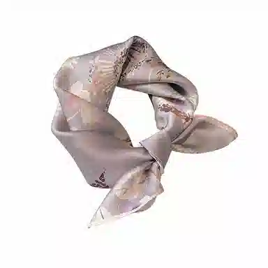 纳兰杜 优雅气质百搭时尚高级感法式穿搭通勤实用 桑蚕丝 丝巾 女款 粉紫色