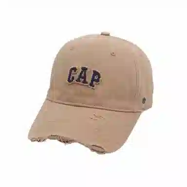 祎步康 韩版做旧破洞遮阳 户外出游易搭时尚帽子 棉 鸭舌帽 男女同款情侣款