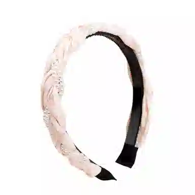 彤彤兔 学院风编织麻花高颅顶珍珠缠绕高级感 布料 发箍 女款