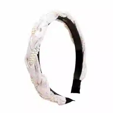 彤彤兔 学院风编织麻花高颅顶珍珠缠绕高级感 布料 发箍 女款