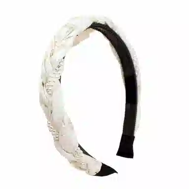 彤彤兔 学院风编织麻花高颅顶珍珠缠绕高级感 布料 发箍 女款