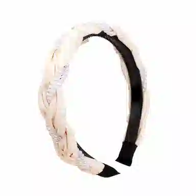 彤彤兔 学院风编织麻花高颅顶珍珠缠绕高级感 布料 发箍 女款