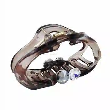 简应舒 椭圆发抓中号盘发抓夹后脑勺鲨鱼夹发饰 合金+仿钻 发夹 女款