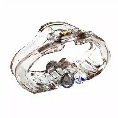 简应舒 椭圆发抓中号盘发抓夹后脑勺鲨鱼夹发饰 合金+仿钻 发夹 女款