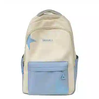 彤彤兔 撞色拼接 尼龙 双肩包 女款 紫色\蓝色\黑色\黄色\卡其色