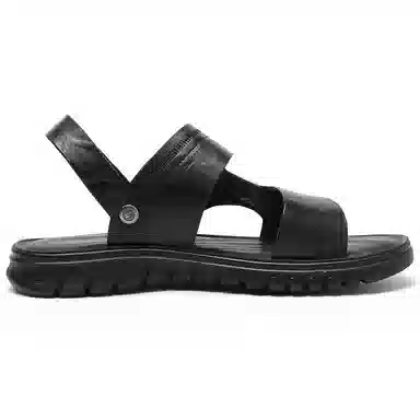 木林森 时尚简约 经典百搭 复古轻便 透气舒适 柔软通勤 户外休闲 沙滩凉鞋 男款 黑色