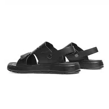 红蜻蜓 牛皮革 舒适两穿 平底一脚蹬 沙滩凉鞋 男款