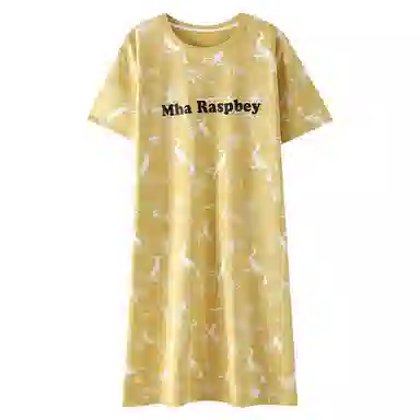 潞优野 舒适圆领透气中长款家居服短袖睡裙 女款