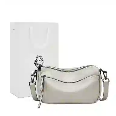 老人头 简约百搭纯色 头层牛皮 单肩包 女款 多色