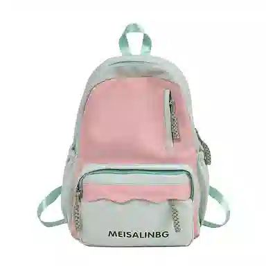 彤彤兔 大容量简约 涤纶 双肩包 女款 粉色/紫色/黑色/蓝色/绿色/卡其色