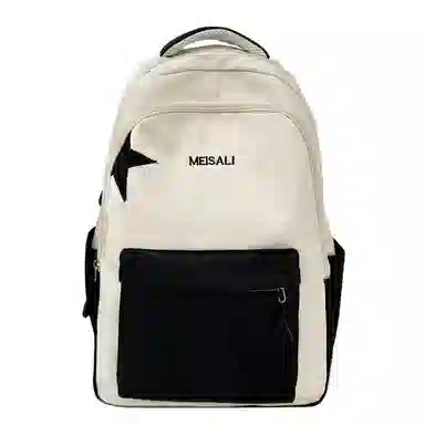 彤彤兔 撞色拼接 尼龙 双肩包 女款 紫色\蓝色\黑色\黄色\卡其色