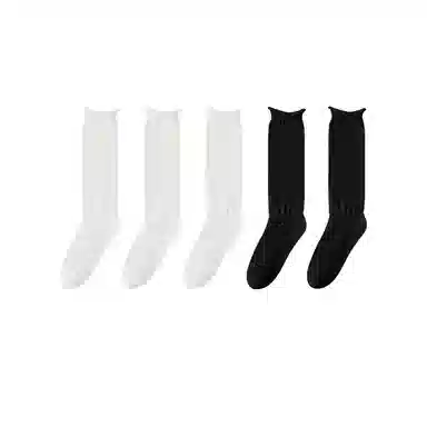 亲相见 抗起球防臭无骨月子透气堆堆袜中筒袜 女款 组合装