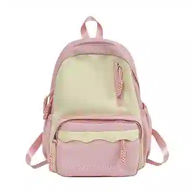 彤彤兔 大容量简约 涤纶 双肩包 女款 粉色/紫色/黑色/蓝色/绿色/卡其色