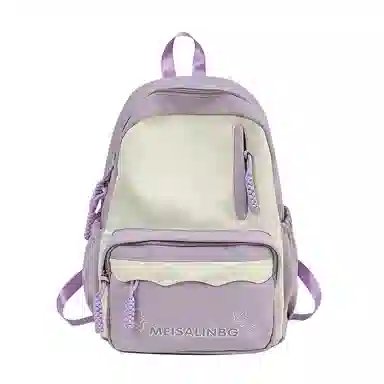 彤彤兔 大容量简约 涤纶 双肩包 女款 粉色/紫色/黑色/蓝色/绿色/卡其色