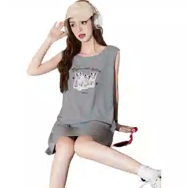 法文箱子 休闲百搭简约无袖连衣裙 女款