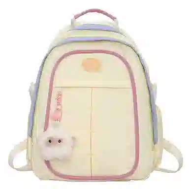 彤彤兔 小众设计拼色可爱少女 尼龙 双肩包 女款 多色