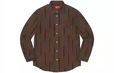 Supreme FW20 Week 15 Logo Stripe Jacquard Denim Shirt Logo