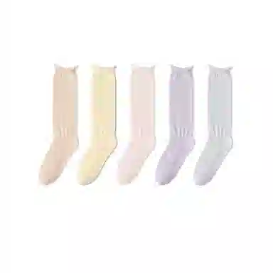 亲相见 抗起球防臭无骨月子透气堆堆袜中筒袜 女款 组合装