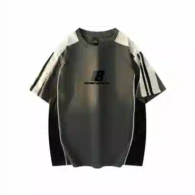 BOBBY ABLEY Retro Logo Striped Tee