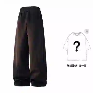 蜡笔小新 趣味卡通人物印花抽绳宽松直筒休闲裤 男女同款