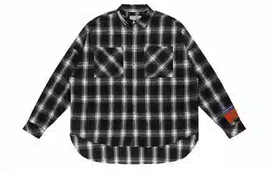 HARSH AND CRUEL Oversized Flannel Shirt Black White Plaid