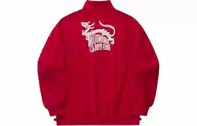 中国李宁 日进斗金 刺绣字母印花立领套头卫衣 男款 朱砂红