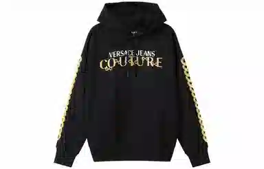Versace Jeans Couture SS24 Colorblock Logo Hoodie Black