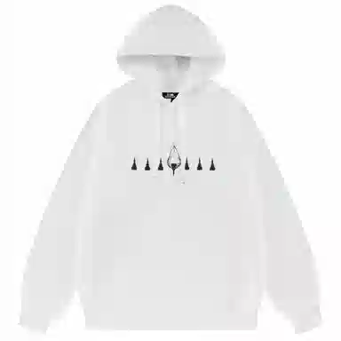 三体 素描卡通图案印花连帽宽松休闲卫衣 男女同款