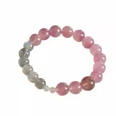 【月下玫瑰】 指尖瑰宝 桃花朵朵招财旺缘万事胜意八方来财早日脱单#好运天然 草莓晶 手串 男女同款情侣款