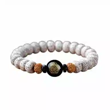 达隆 八大守护神 菩萨文玩佛珠玛瑙转运珠 时来运转黑曜石佛珠 本命年蛇年#好运 星月菩提 单圈手串 男女同款情侣款