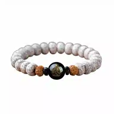 达隆 八大守护神 菩萨文玩佛珠玛瑙转运珠 时来运转黑曜石佛珠 本命年蛇年#好运 星月菩提 单圈手串 男女同款情侣款