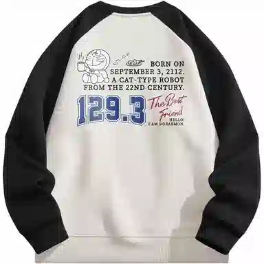 Doraemon Cartoon Colorblock Sweatshirt