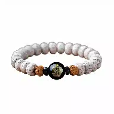 达隆 八大守护神 菩萨文玩佛珠玛瑙转运珠 时来运转黑曜石佛珠 本命年蛇年#好运 星月菩提 单圈手串 男女同款情侣款