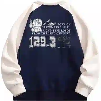 Doraemon Cartoon Colorblock Sweatshirt