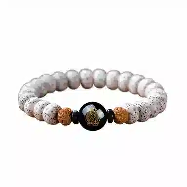 达隆 八大守护神 菩萨文玩佛珠玛瑙转运珠 时来运转黑曜石佛珠 本命年蛇年#好运 星月菩提 单圈手串 男女同款情侣款