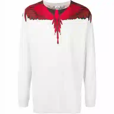 Marcelo Burlon Wings Print Long Sleeve T-Shirt White