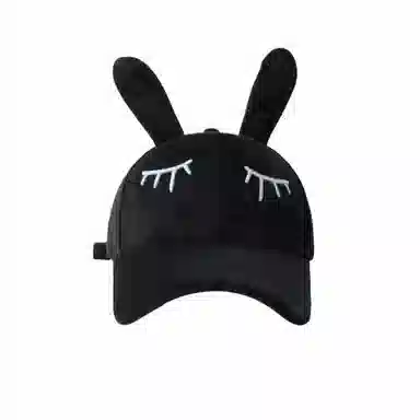 甜美可爱兔耳朵棒球帽秋冬季韩版学院风丝绒保暖 涤纶 鸭舌帽 女款