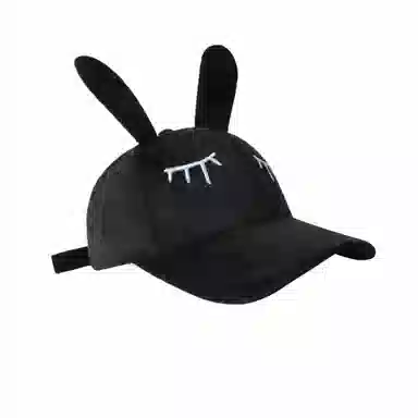 甜美可爱兔耳朵棒球帽秋冬季韩版学院风丝绒保暖 涤纶 鸭舌帽 女款