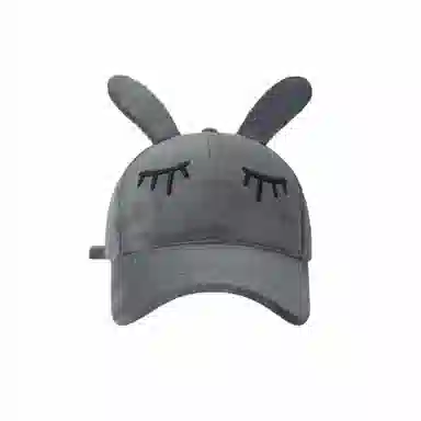 甜美可爱兔耳朵棒球帽秋冬季韩版学院风丝绒保暖 涤纶 鸭舌帽 女款