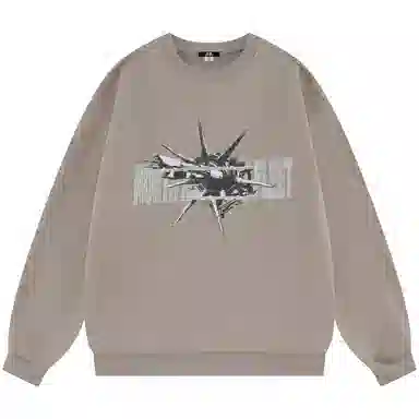 三体 北美舰队系列 基础简约宽松圆领套头长袖卫衣 男女同款