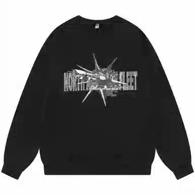 三体 北美舰队系列 基础简约宽松圆领套头长袖卫衣 男女同款