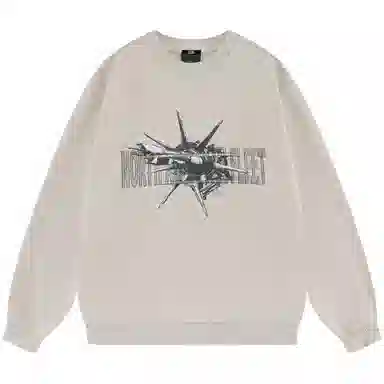 三体 北美舰队系列 基础简约宽松圆领套头长袖卫衣 男女同款