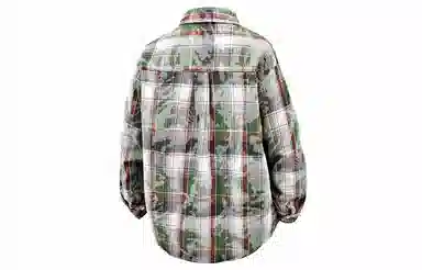 王者荣耀 鲁班七号星空梦想款 美式撞色格子外套宽松休闲小衫扎染多彩格纹翻领透气美式痞帅百搭长袖衬衫 男女同款