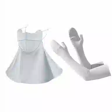 浪莎 夏季冰丝手套加长袖套凉感护臂冰袖防紫外线手袖遮全脸面罩护颈一体脸罩户外骑行开车遮阳透气 薄款 防晒袖 女款