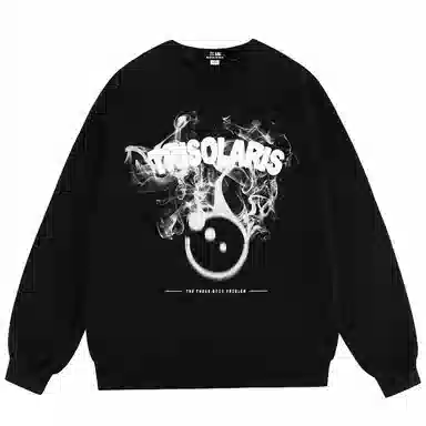 三体 文明符号系列 简约百搭休闲基础趣味字母印花宽松圆领套头长袖卫衣 男女同款