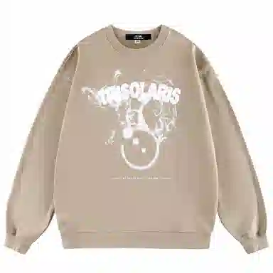 三体 文明符号系列 简约百搭休闲基础趣味字母印花宽松圆领套头长袖卫衣 男女同款