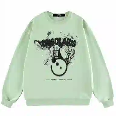 三体 文明符号系列 简约百搭休闲基础趣味字母印花宽松圆领套头长袖卫衣 男女同款