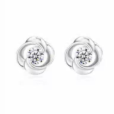 中国黄金 珍·尚银 莫比乌斯耳钉 小众百搭简约轻奢设计 通勤不撞款浪漫闪耀 时尚气质纯银养耳洞 足银 耳钉女生 女款